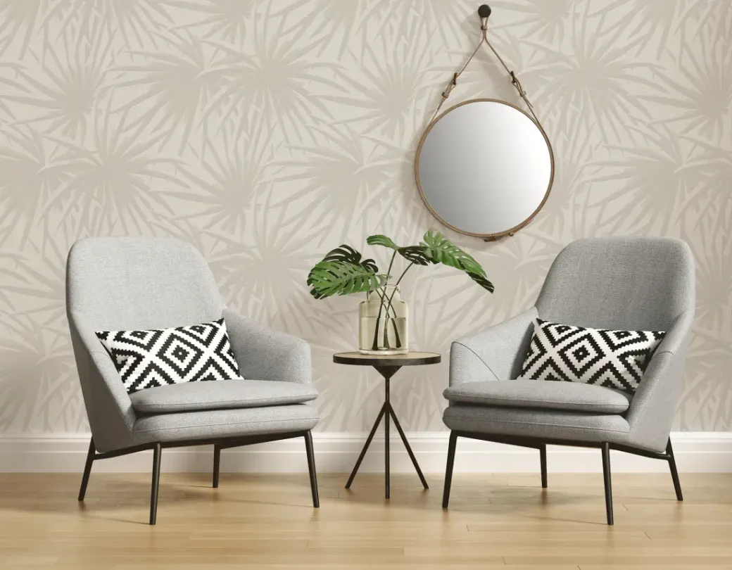 Brico Vinylbehang-Vinylbehang Palmen Beige