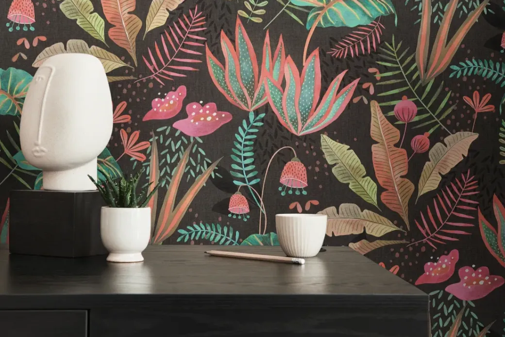Brico Vinylbehang-Vinylbehang Tuin Roze