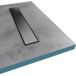 Vlakke Betegelbare Douchebbak Met Lineair Verloop 120X 80 Cm Grijs|Brico Discount