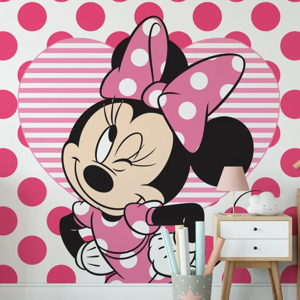 Brico Behang Kinderkamer-Vliesbehang Minnie & Hearts Mural