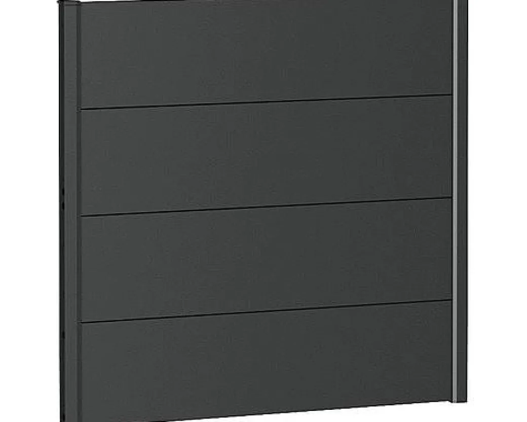 Wandpaneel Tuinscherm Donkergrijs Metallic 100X90|Brico New