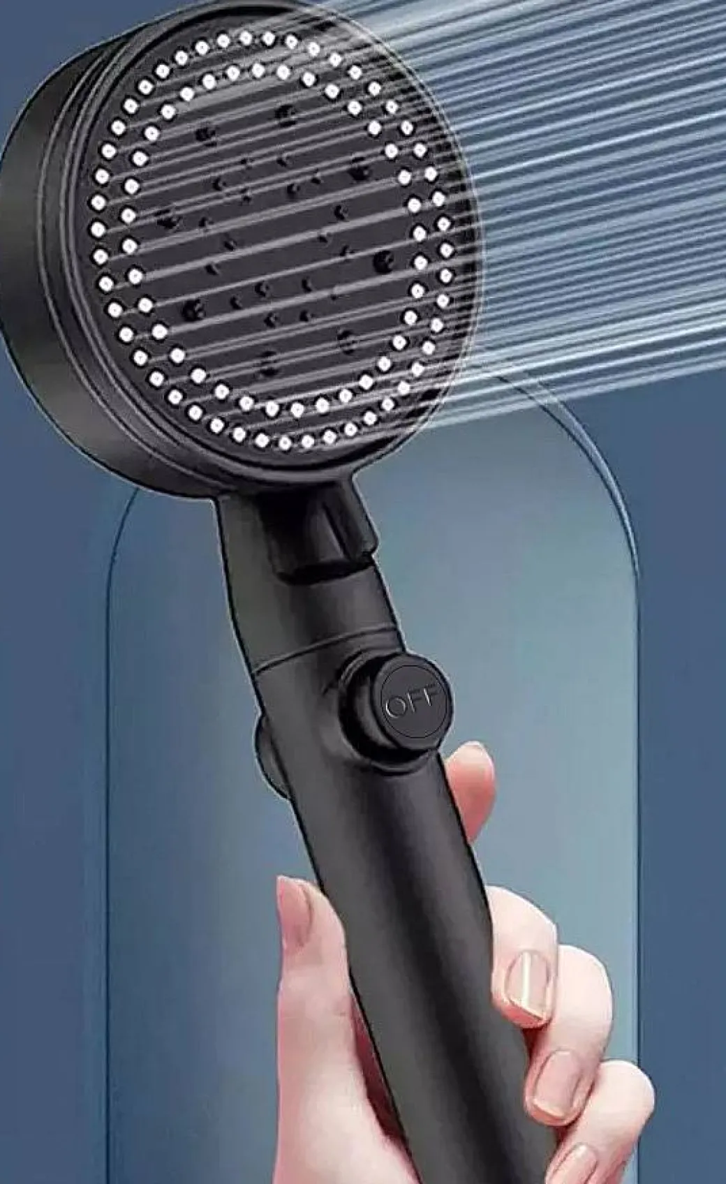 Waterbesparende Douchekop Set - Mat Zwart - 5 Straalstanden|Brico Best