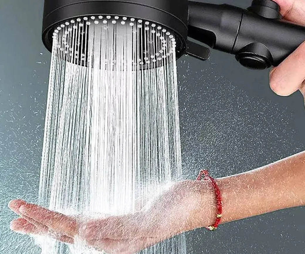 Waterbesparende Douchekop Set - Mat Zwart - 5 Straalstanden|Brico Best
