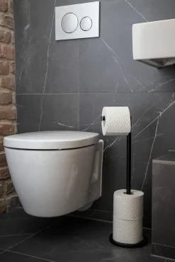 Wenko Toiletrolhouder Met Reserverolhouder Zwart 21X55X17Cm|Brico Hot