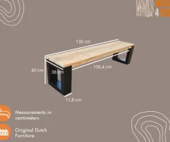 Brico Tuinbanken-Wood4You - Bankje - New Orleans - Steigerhout 130Lx40Hx38D Cm