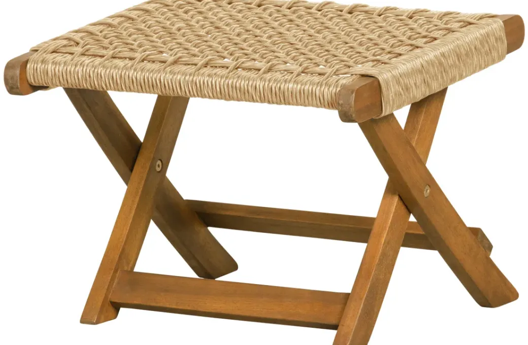 Brico Tuinbanken-Woood Tuinvoetenbank Ruit Lois - Hout - Naturel - 34X45X44