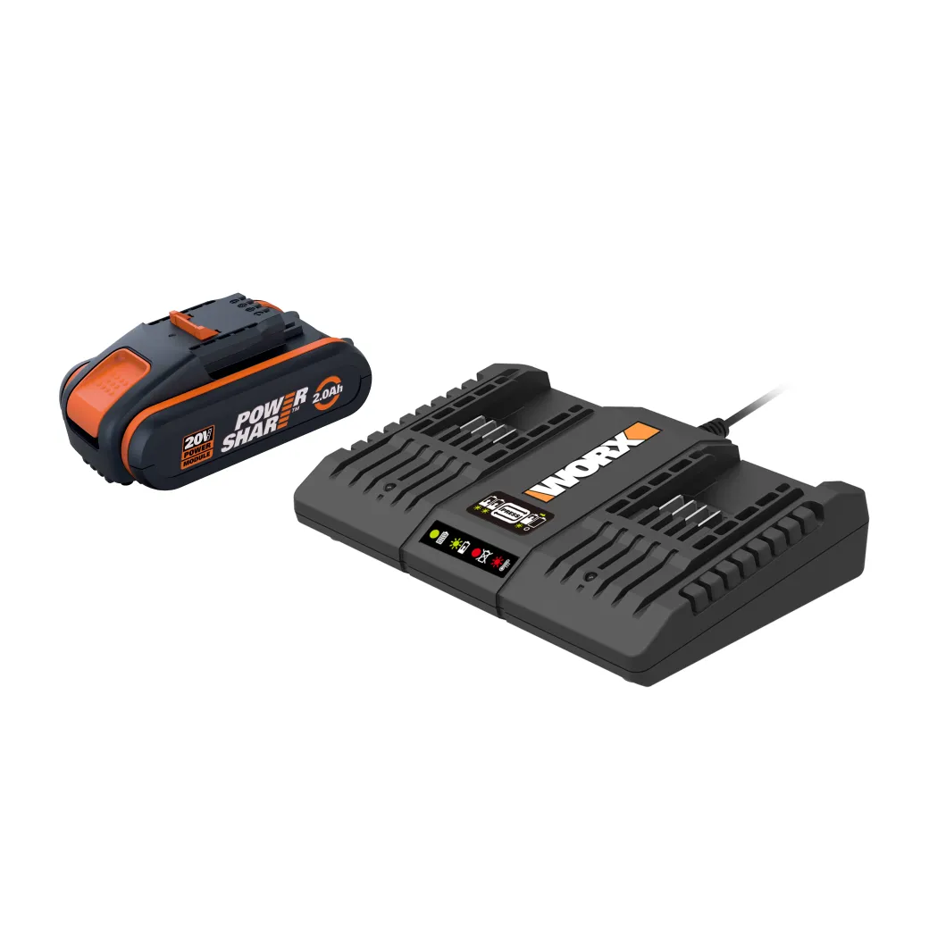 Worx Batterij + Dubbele Lader Wa3610 20V 2Ah|Brico Best