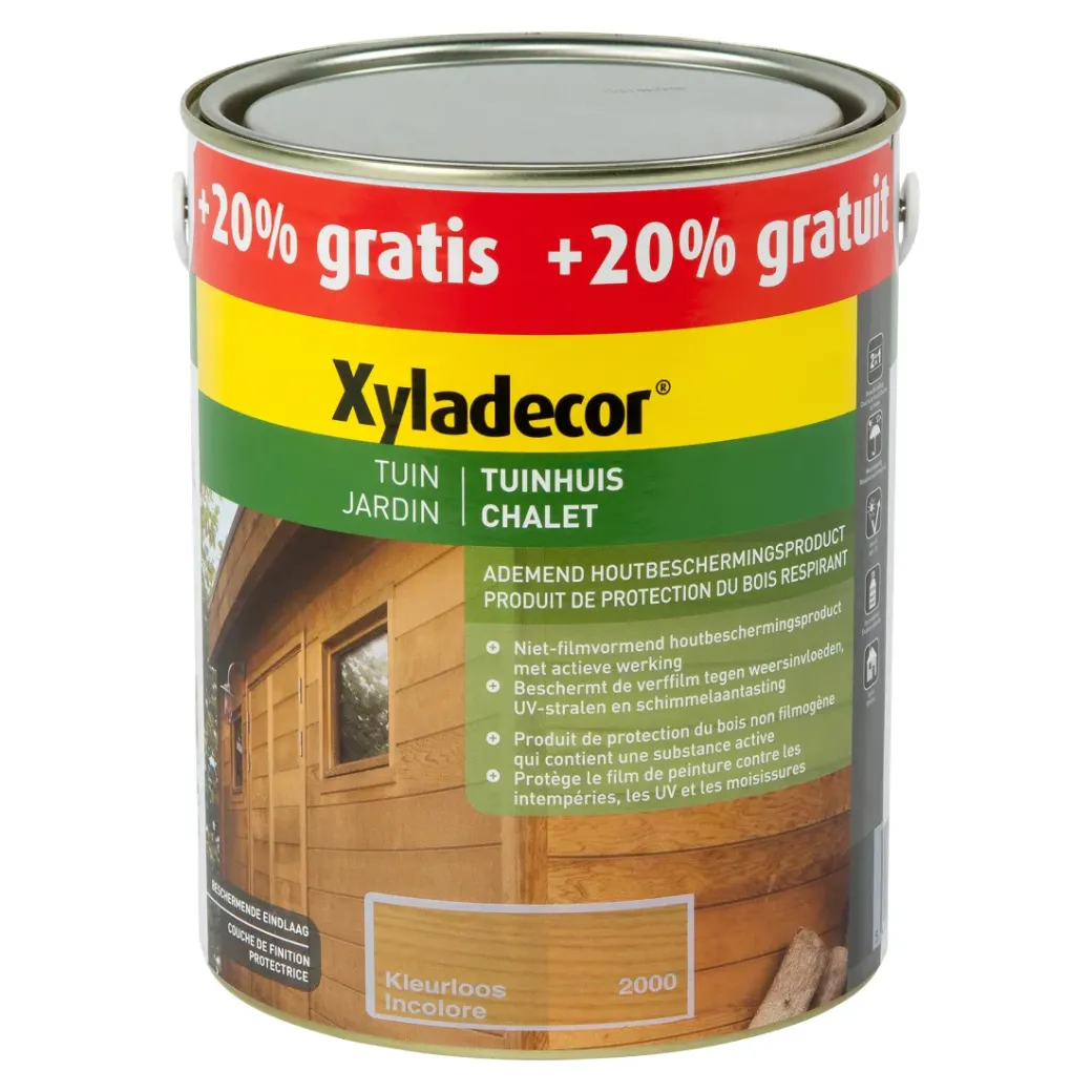 Brico Beits-Xyladecor Beits Tuinhuis Kleurloos Mat 2,5L+500Ml