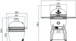 Brico Keramische Barbecue-Yakiniku Kamado Barbecue 19 L + Onderstel