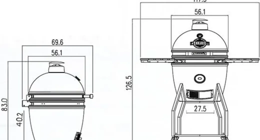 Brico Keramische Barbecue-Yakiniku Kamado Barbecue 19 L + Onderstel