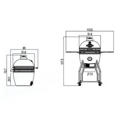 Brico Keramische Barbecue-Yakiniku Kamado Barbecue 16 M + Onderstel
