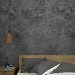 Brico Vinylbehang-Zelfklevend Behang - Pvc - Betonlook - Cemento Grigio Scuro - 122Cmx10M