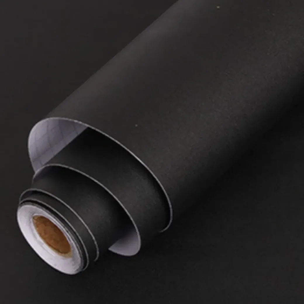 Brico Vinylbehang-Zelfklevend Behang - Vinyl - Zwart - Zwart Effen - Nero Solido - 122Cmx10M
