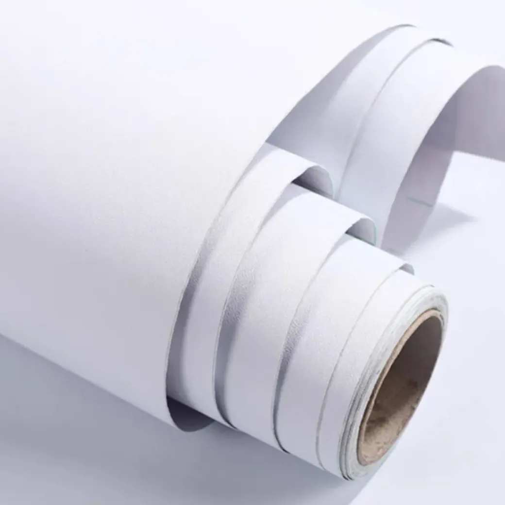 Brico Vinylbehang-Zelfklevend Behang - Vinyl - Wit - Bianco Solido - 122Cmx10M