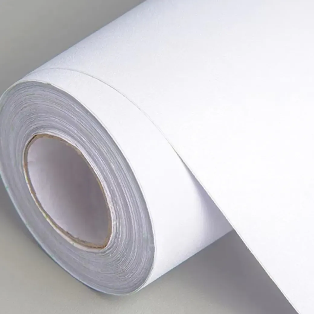 Brico Vinylbehang-Zelfklevend Behang - Vinyl - Wit - Bianco Solido - 122Cmx10M