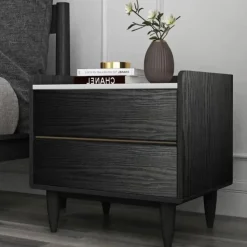 Brico Vinylbehang-Zelfklevend Behang - Vinyl - Zwart - Zwart Houtlook - Houtlook - Legno Nero - 122Cmx10M