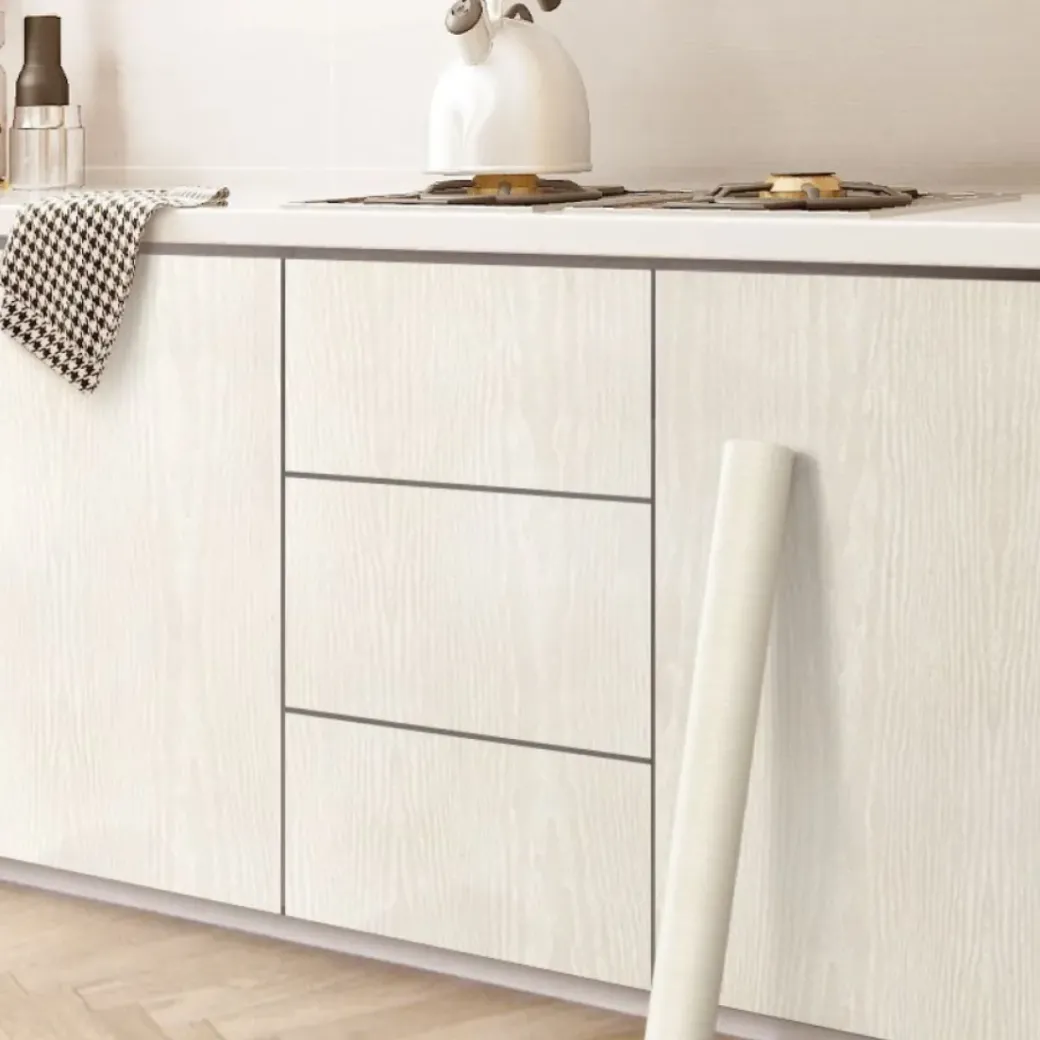 Brico Vinylbehang-Zelfklevend Behang - Vinyl - Creme Houtlook - Houtlook - Legno Lucido - 122Cmx10M