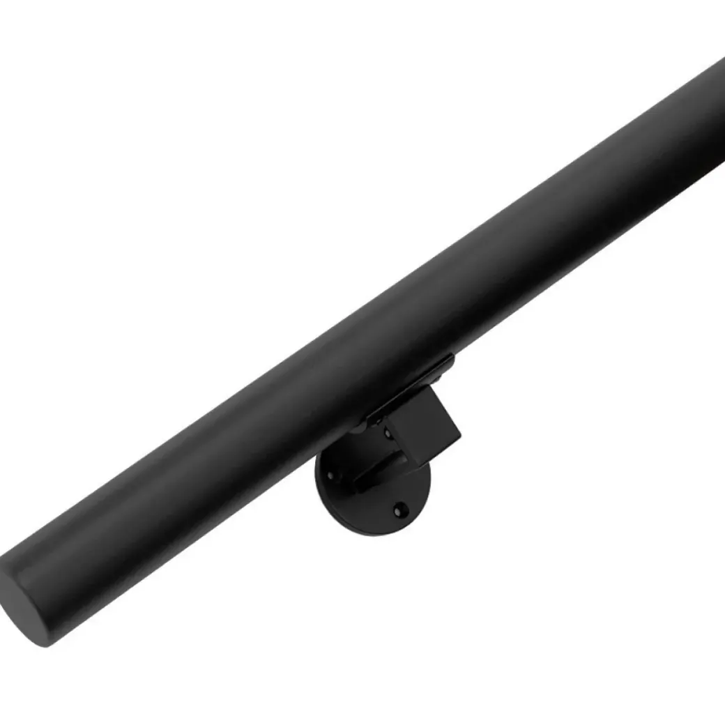 Brico Trapleuningen-Zwarte Trapleuning 200 Cm + 2 Houders